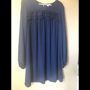 Max Studio dark Navy Blue chiffon dress!